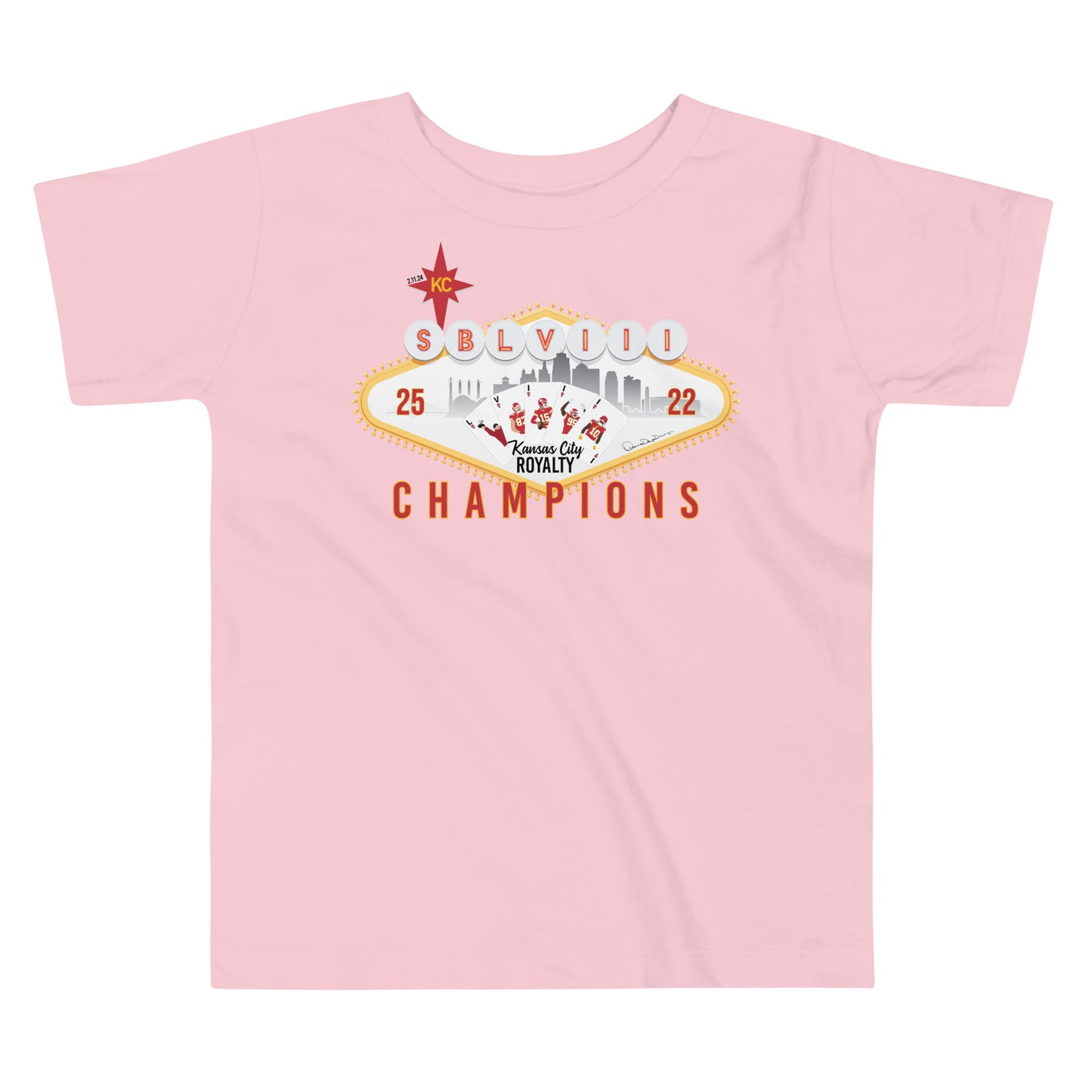 Super Bowl Vegas Royal Flush Toddler Short Sleeve Tee