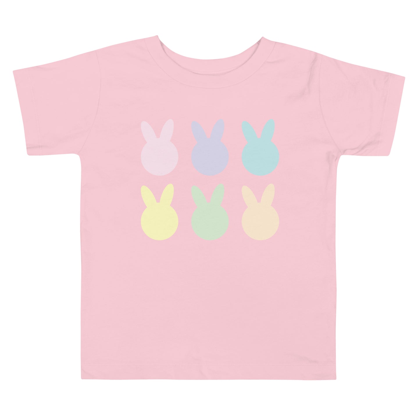 Pastel Easter Bunny Head Toddler Short Sleeve Tee