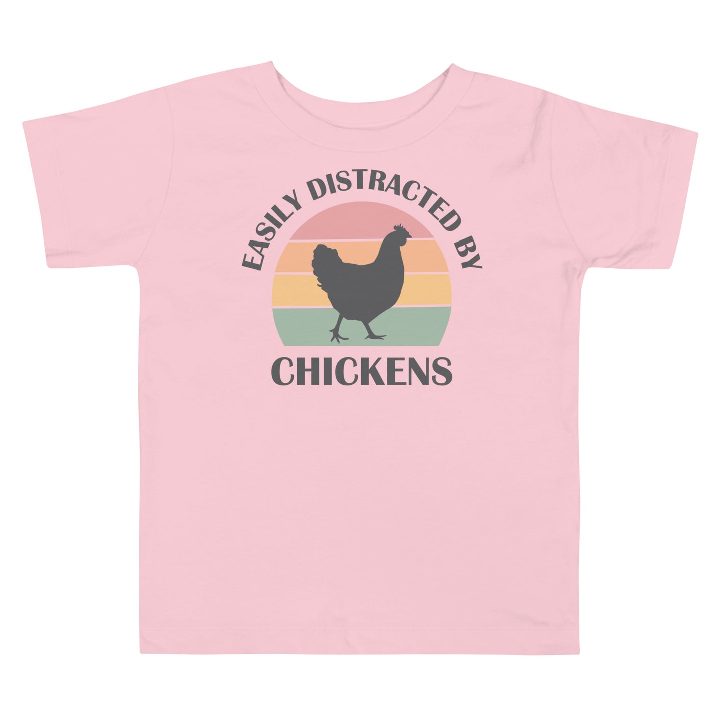 Easily Distracted by Chickens Toddler Short Sleeve Tee