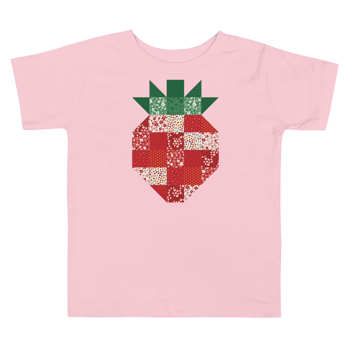 Quilt Pattern Strawberry Toddler Short Sleeve Tee