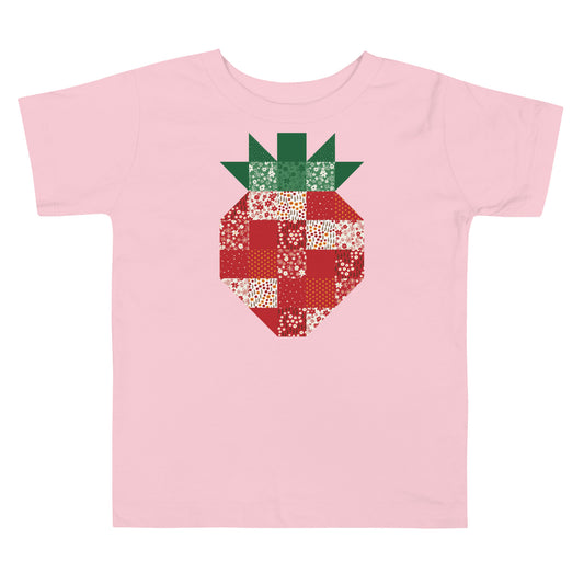 Quilt Pattern Strawberry Toddler Short Sleeve Tee