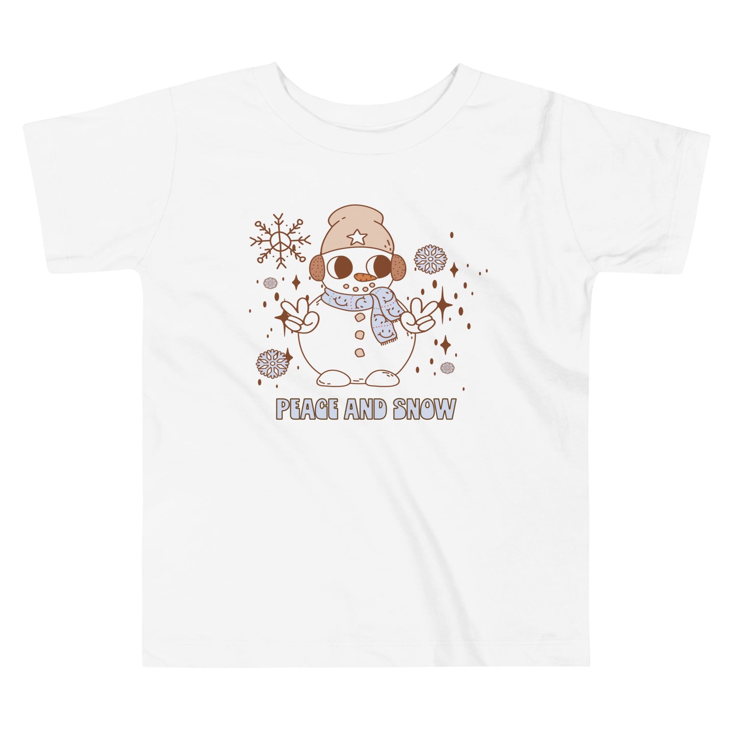 Snow and Peace Retro Christmas Toddler Short Sleeve Tee