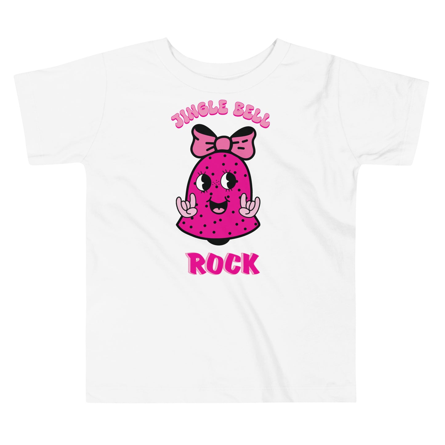 Jingle Bell Rock Pink Retro Toddler Short Sleeve Tee