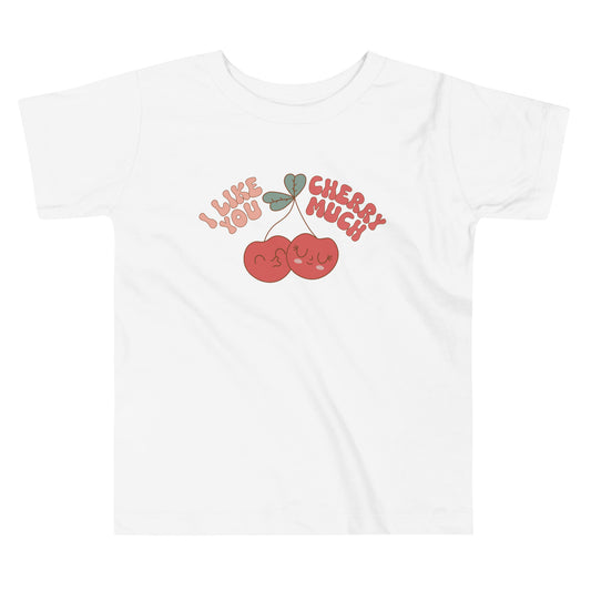 I Like You Cherry Much Toddler Short Sleeve Tee