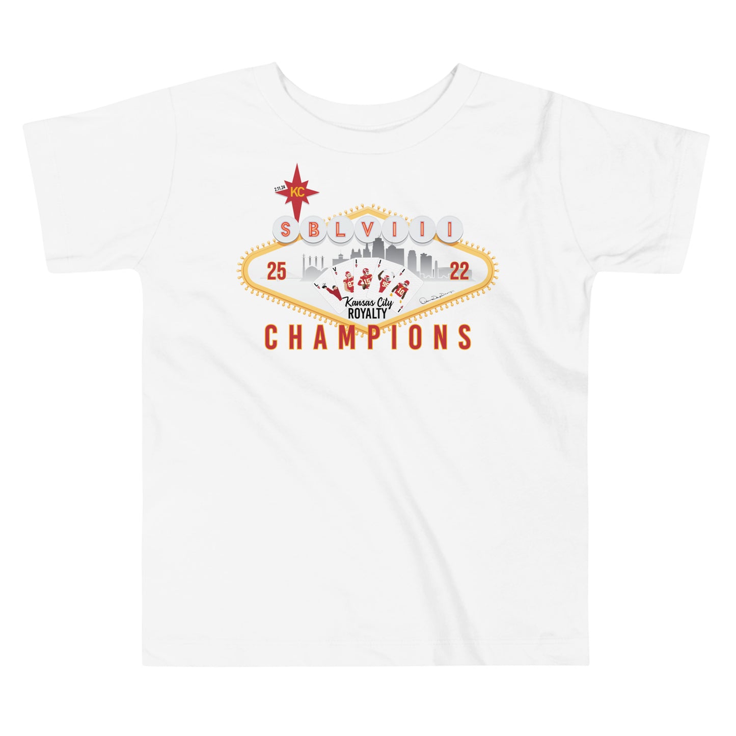 Super Bowl Vegas Royal Flush Toddler Short Sleeve Tee