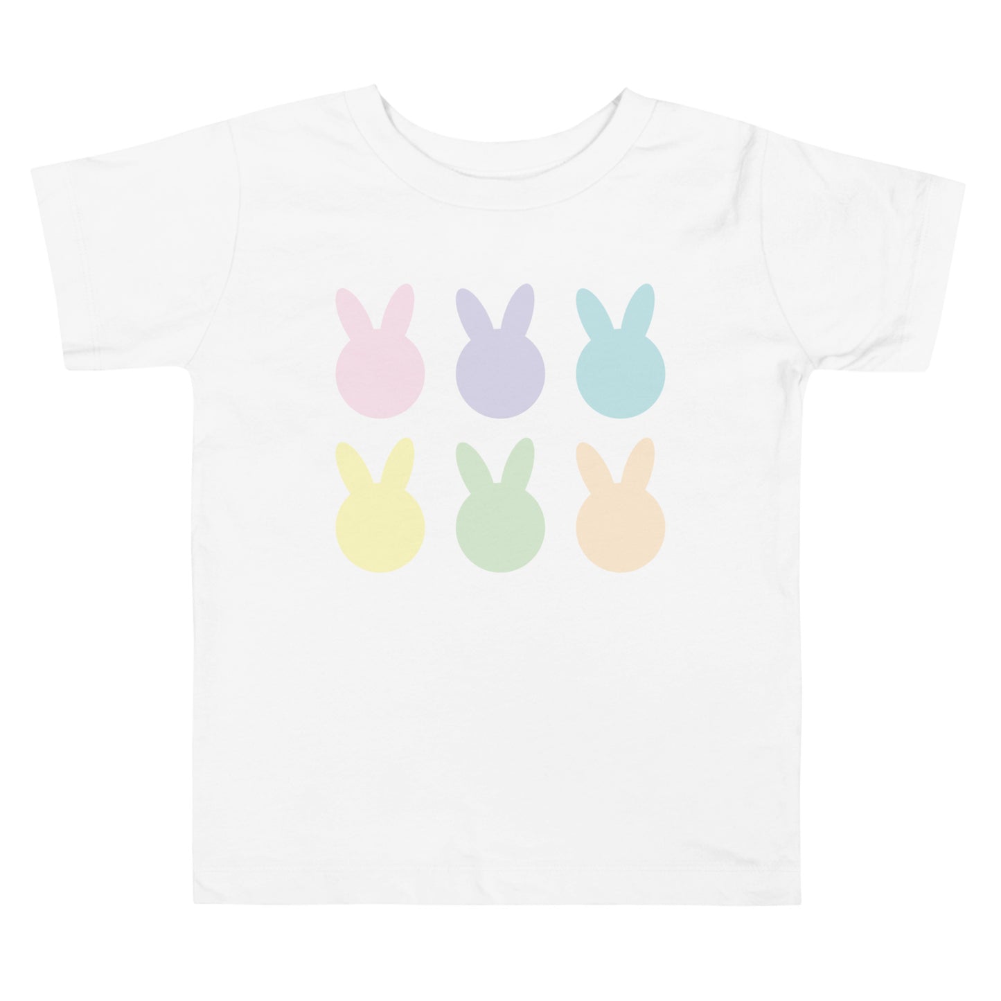 Pastel Easter Bunny Head Toddler Short Sleeve Tee