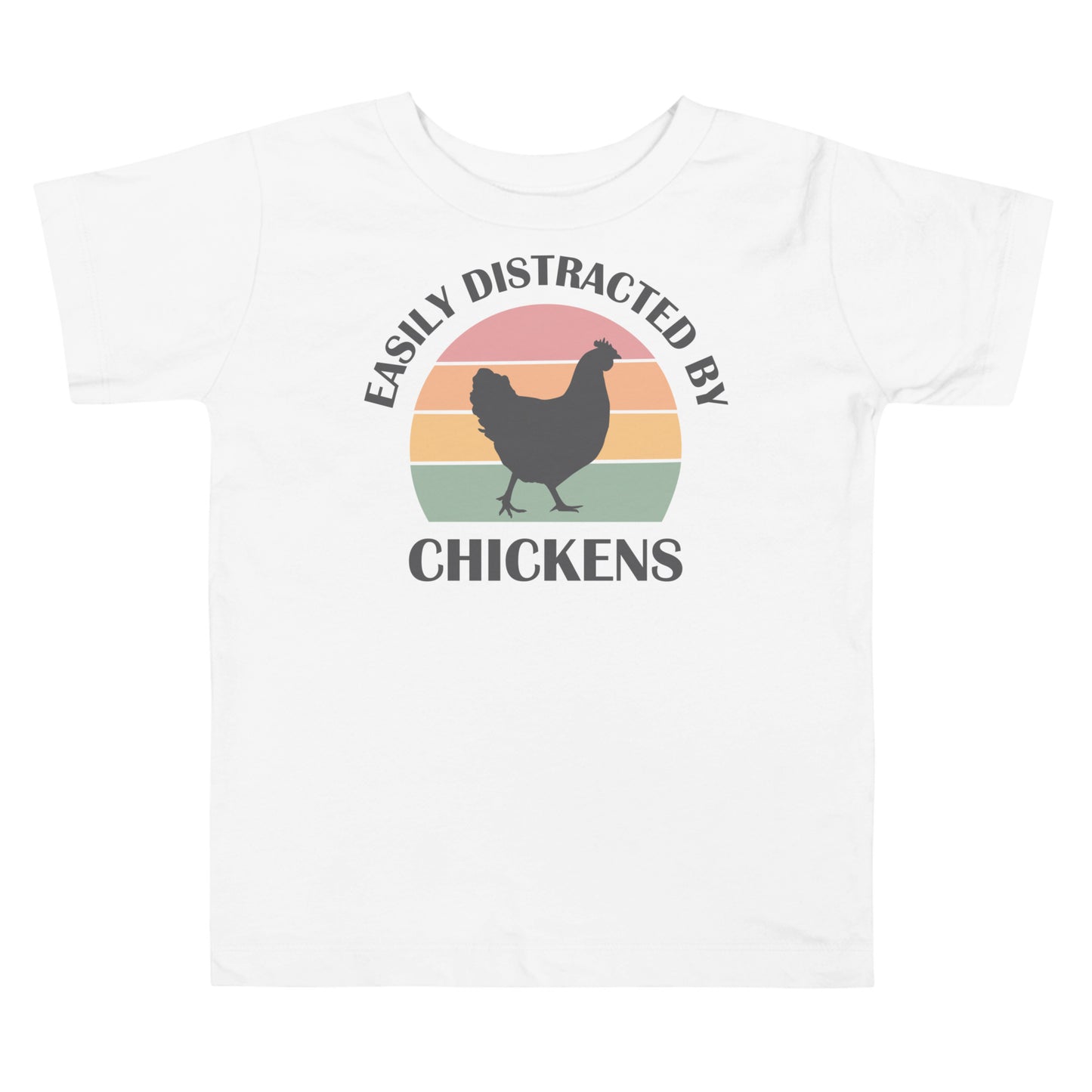 Easily Distracted by Chickens Toddler Short Sleeve Tee