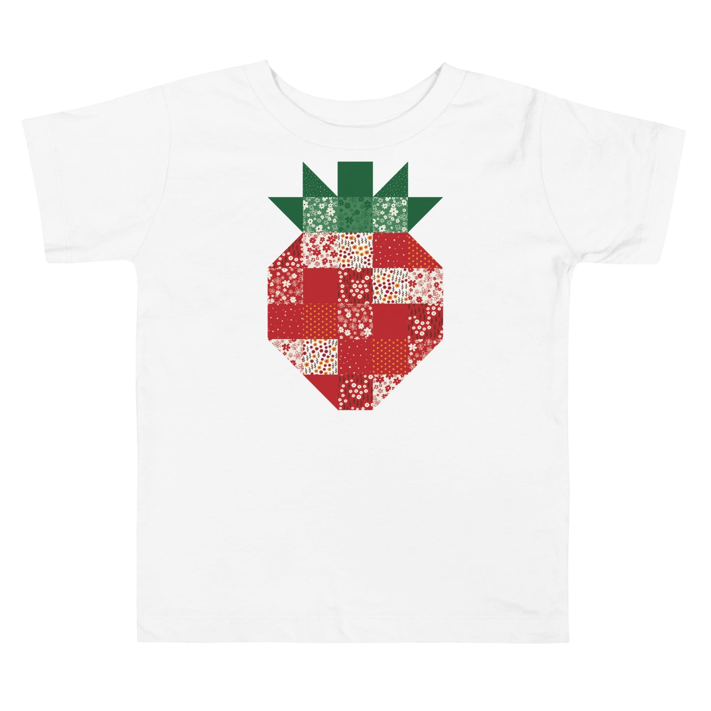 Quilt Pattern Strawberry Toddler Short Sleeve Tee