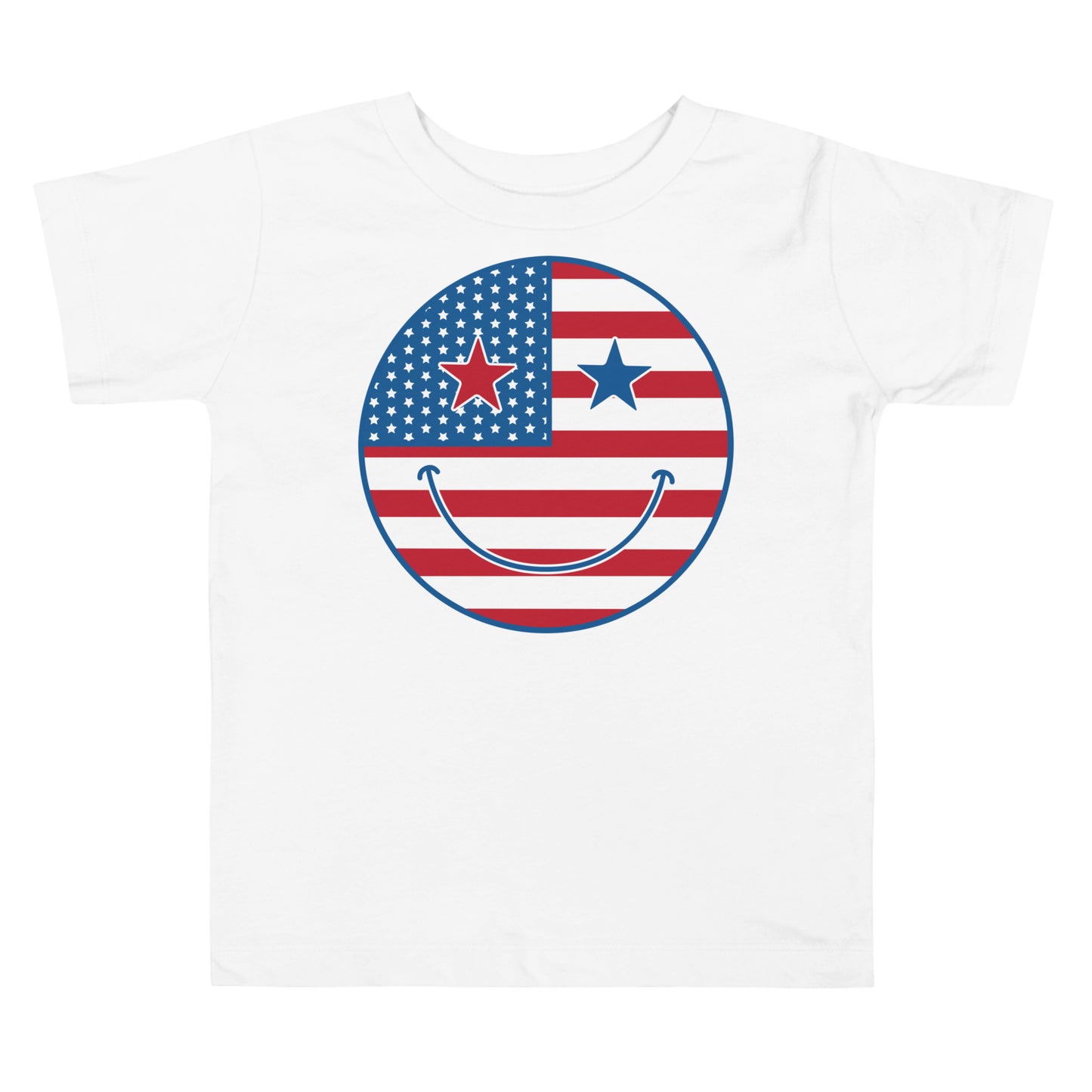 Patriotic Smiley Toddler Short Sleeve Tee