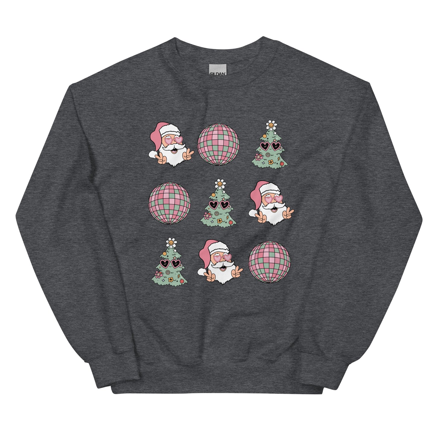 Pink Retro Disco Santa Unisex Sweatshirt