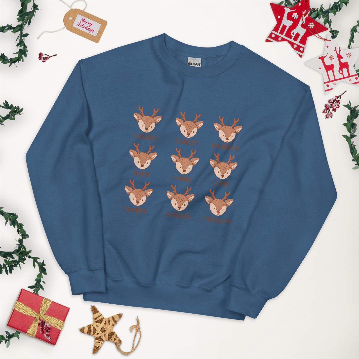 Reindeer Retro Christmas Unisex Sweatshirt