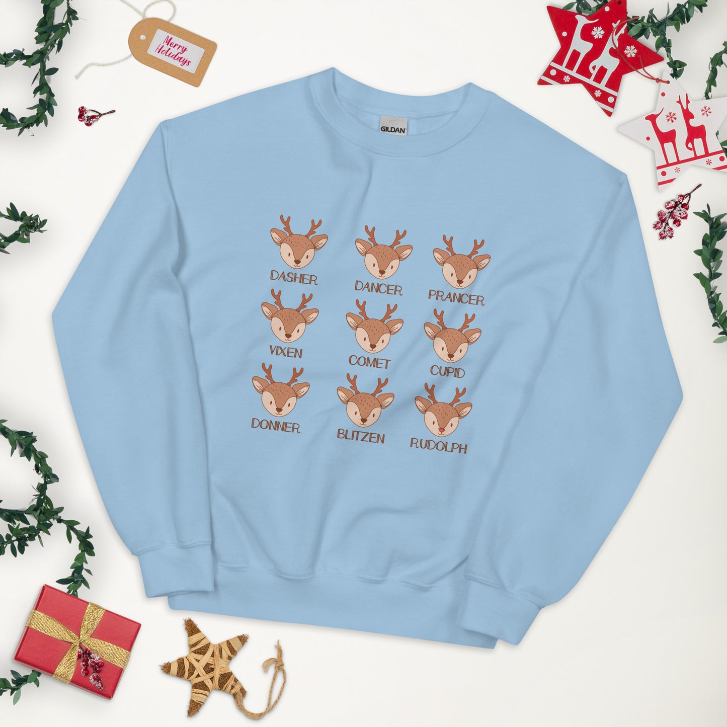 Reindeer Retro Christmas Unisex Sweatshirt