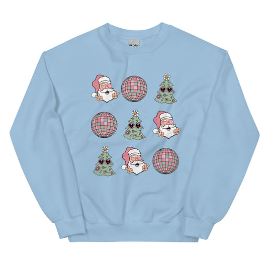 Pink Retro Disco Santa Unisex Sweatshirt