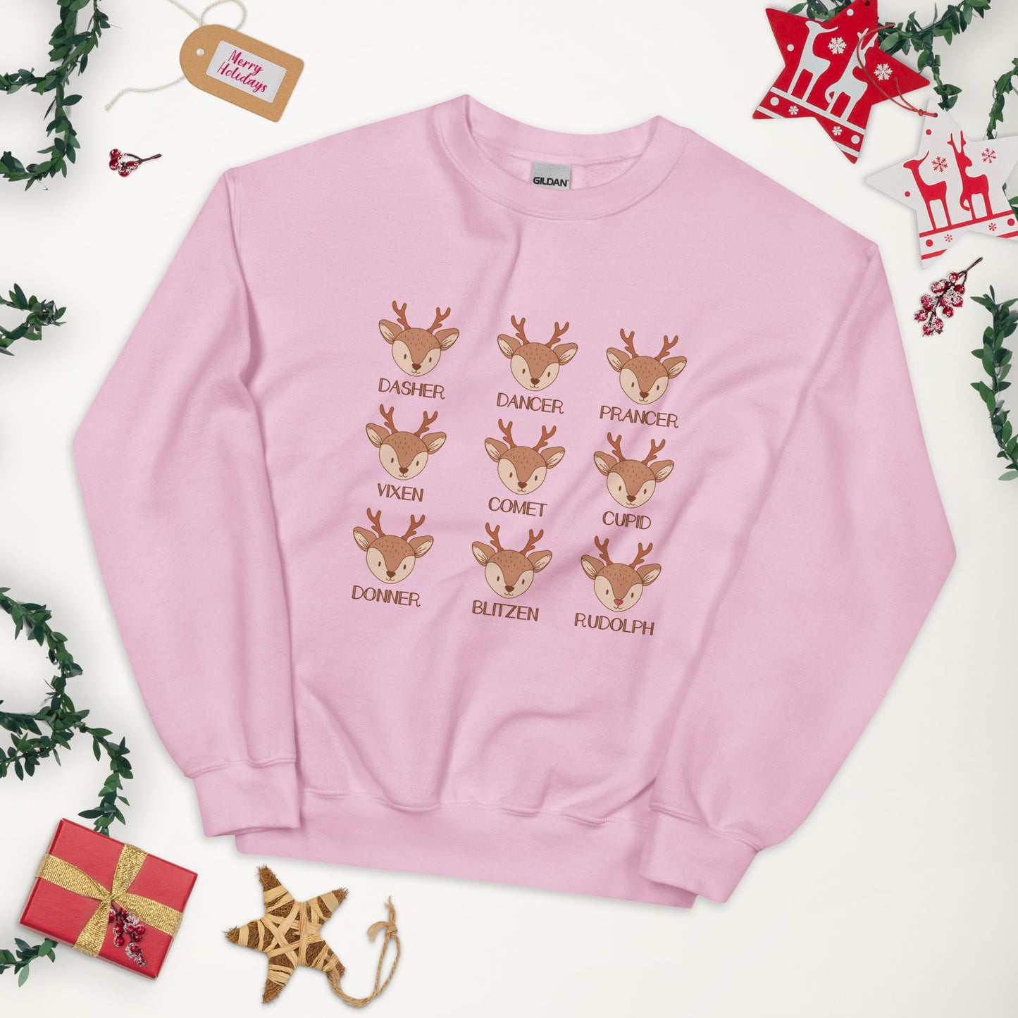 Reindeer Retro Christmas Unisex Sweatshirt