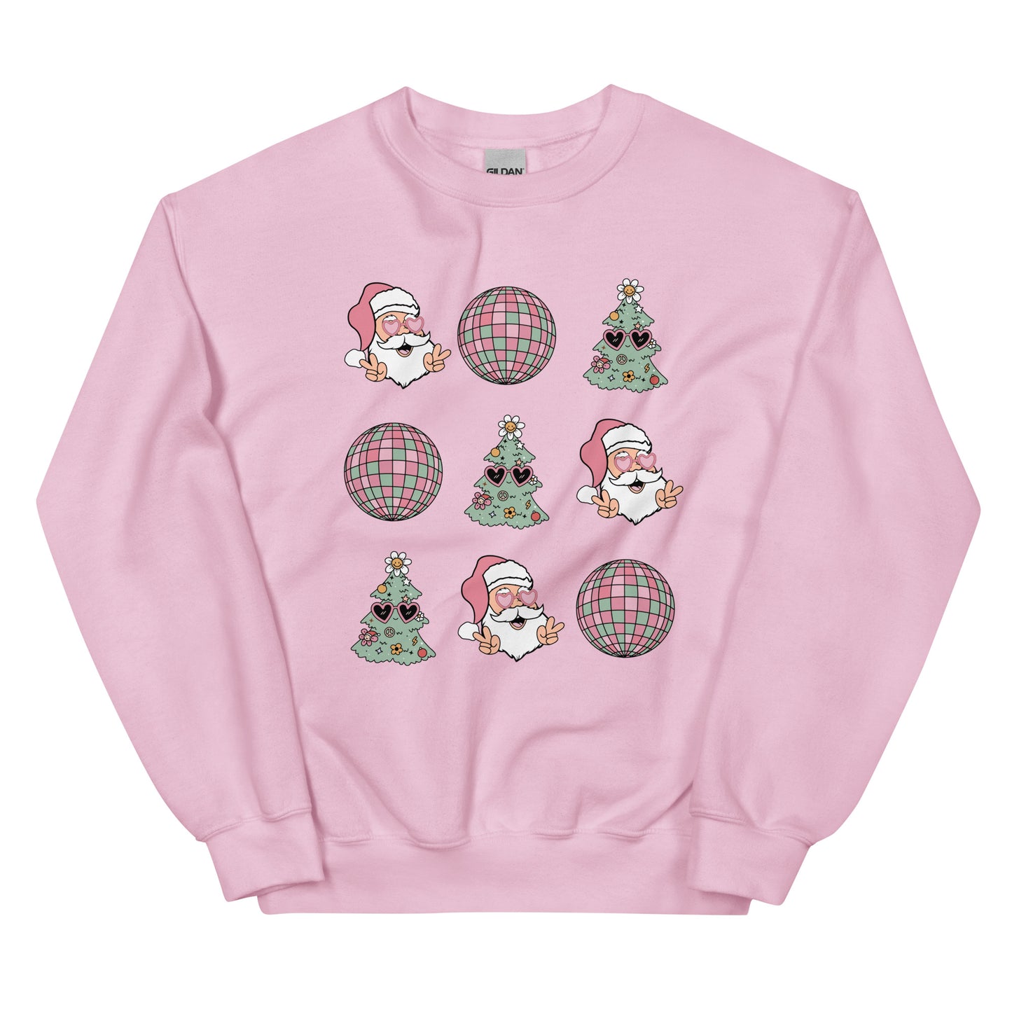 Pink Retro Disco Santa Unisex Sweatshirt