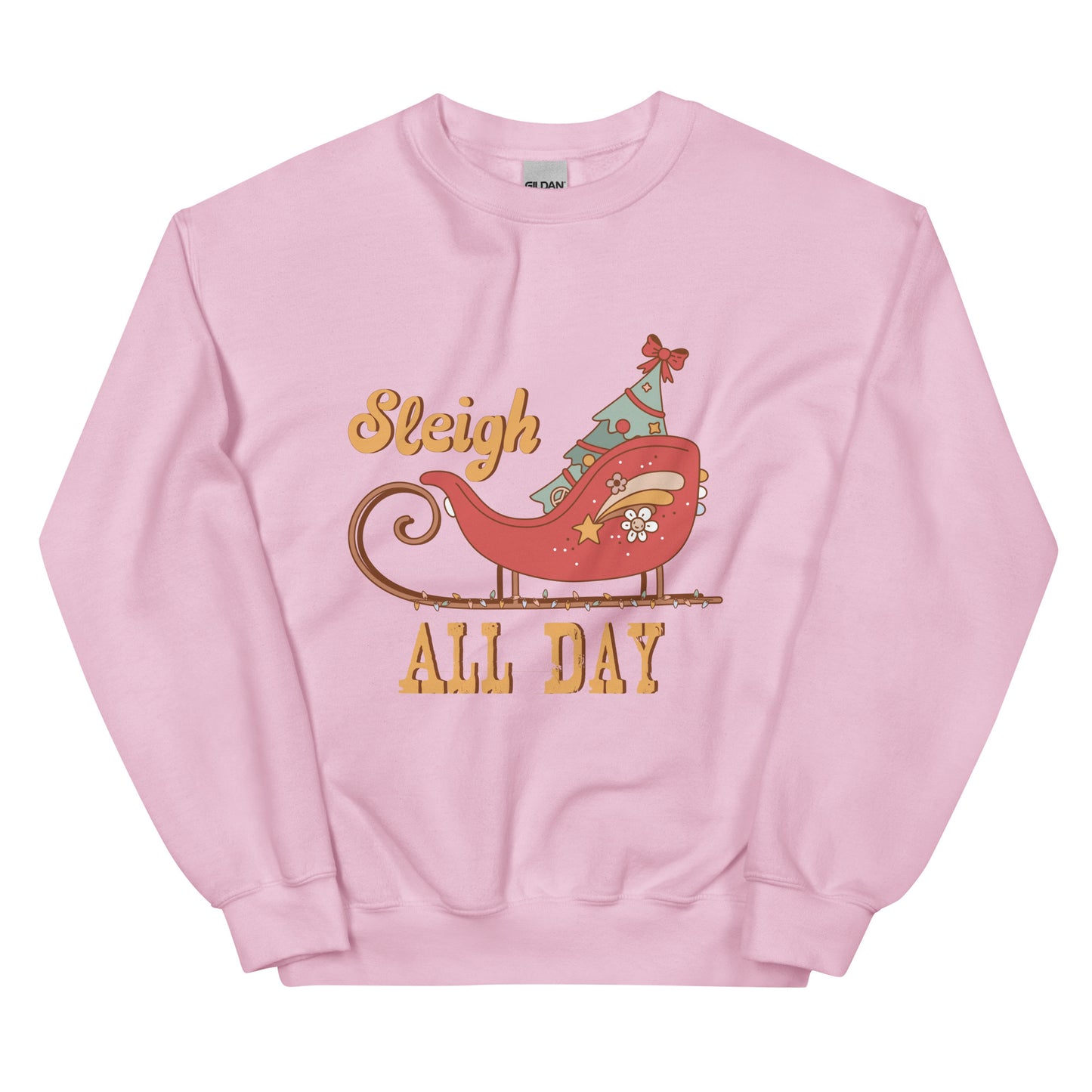 Sleigh All Day Retro Christmas Unisex Sweatshirt