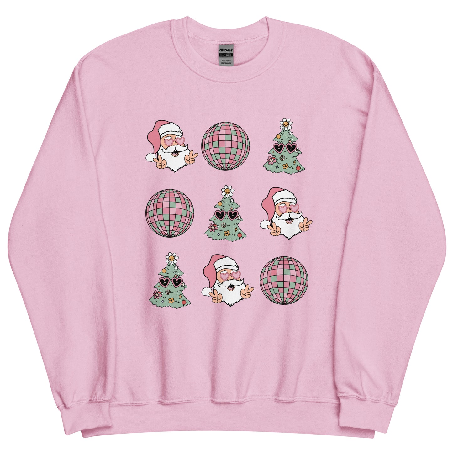 Retro Disco Santa Pattern Unisex Sweatshirt