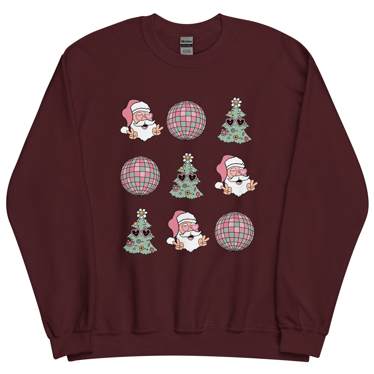 Retro Disco Santa Pattern Unisex Sweatshirt