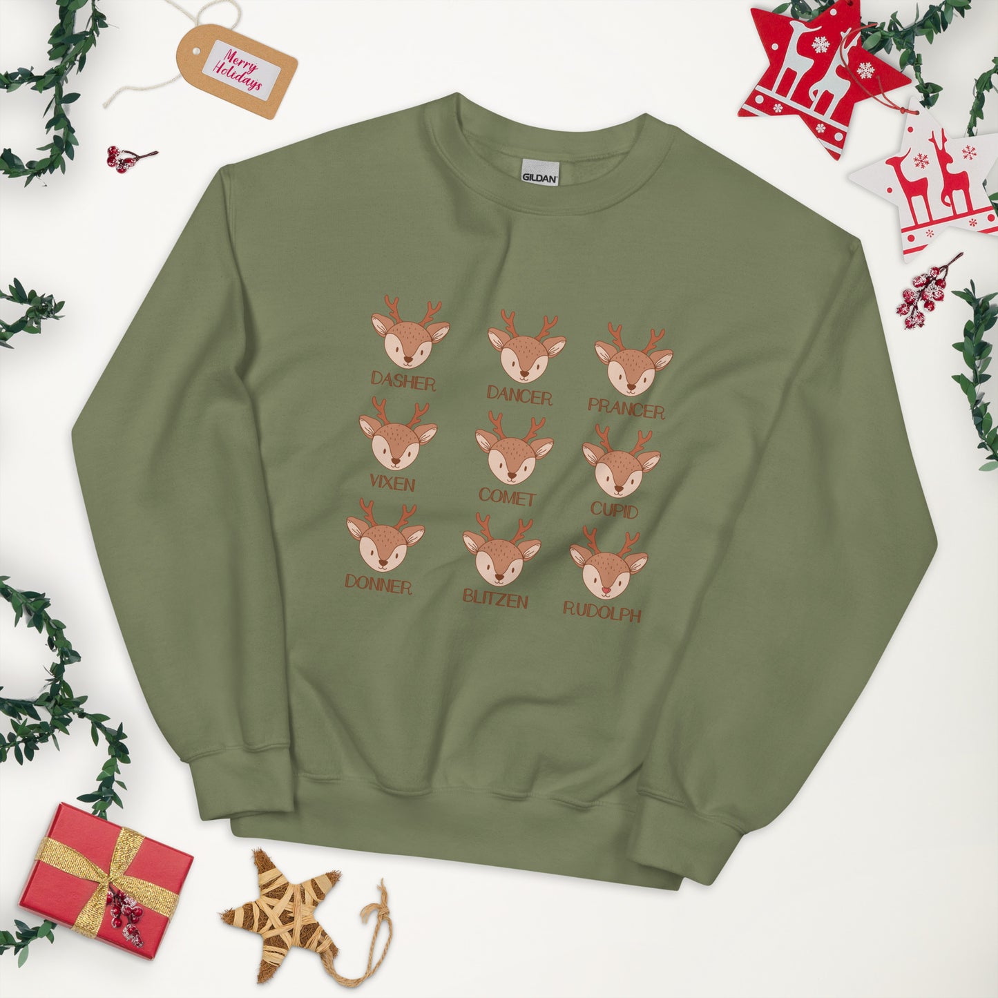 Reindeer Retro Christmas Unisex Sweatshirt