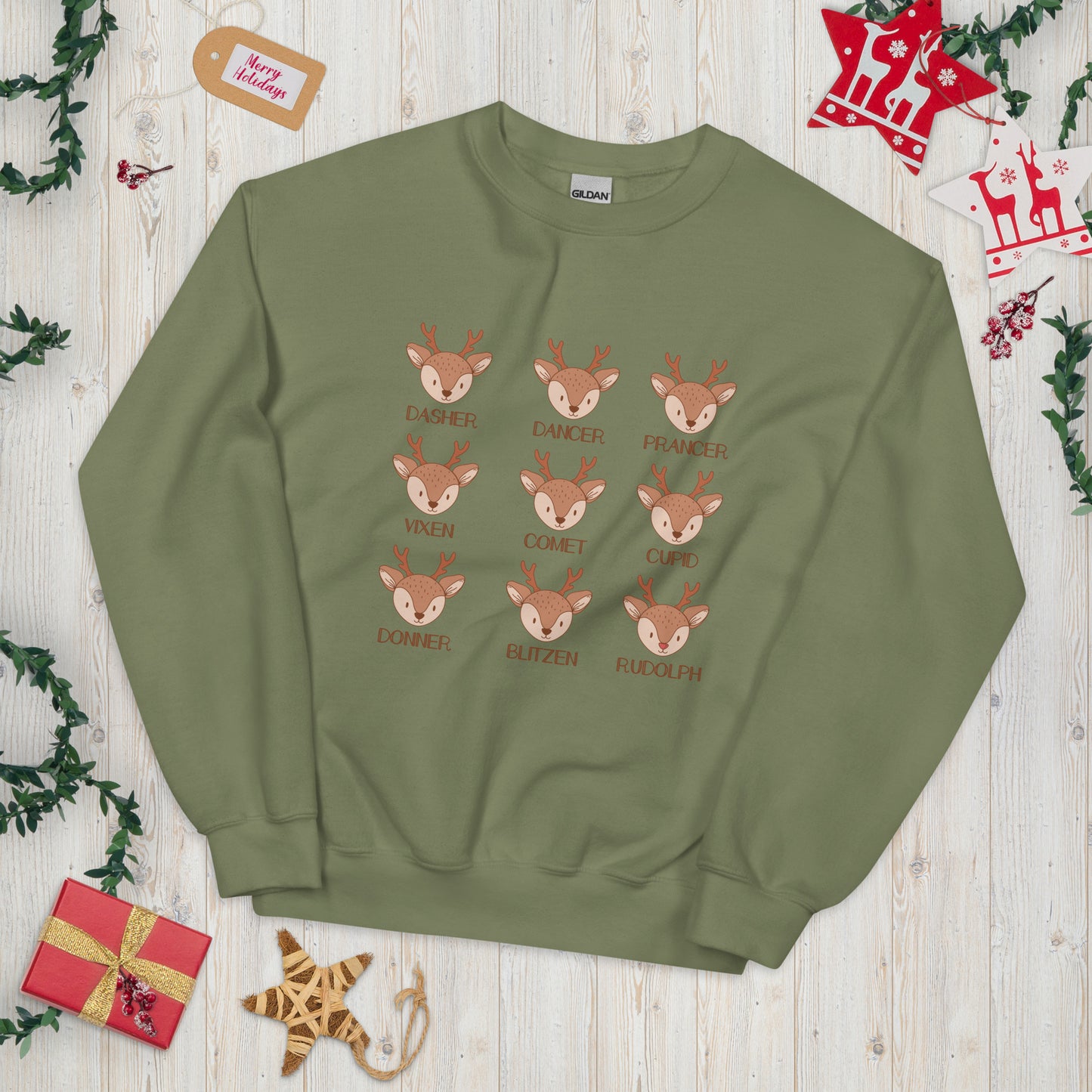 Reindeer Retro Christmas Unisex Sweatshirt