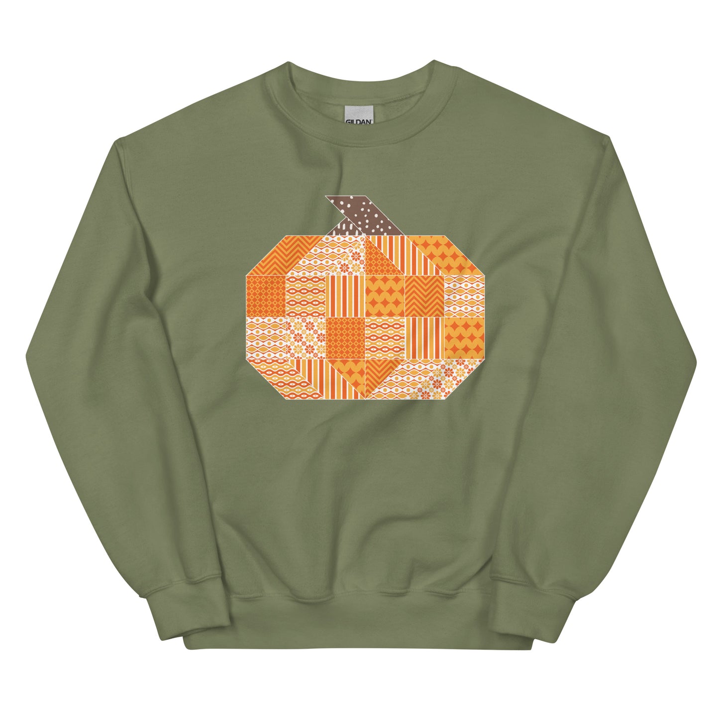 Quilt Block Pumpkin Unisex Sweatshirt