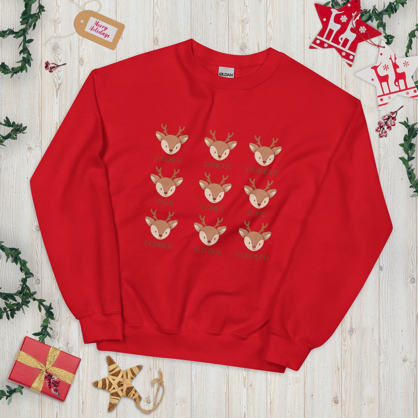 Reindeer Retro Christmas Unisex Sweatshirt