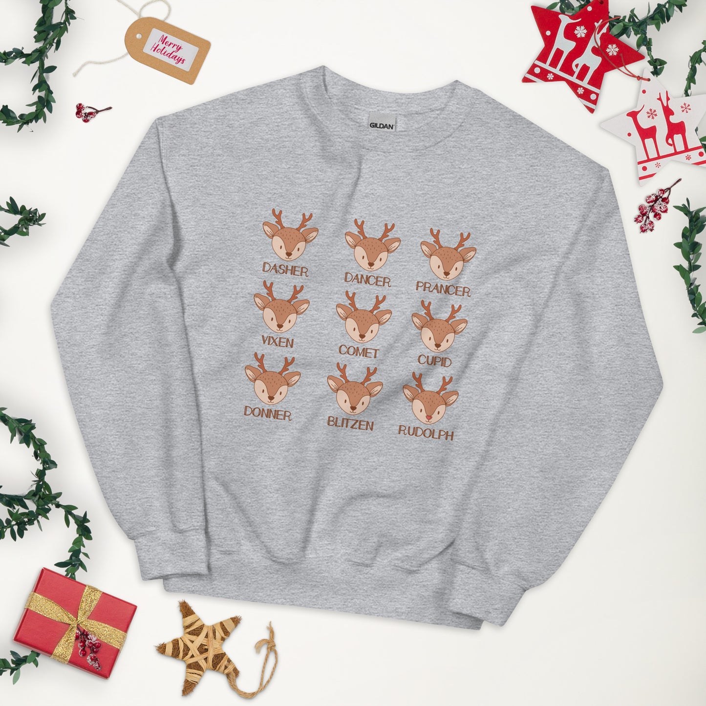 Reindeer Retro Christmas Unisex Sweatshirt