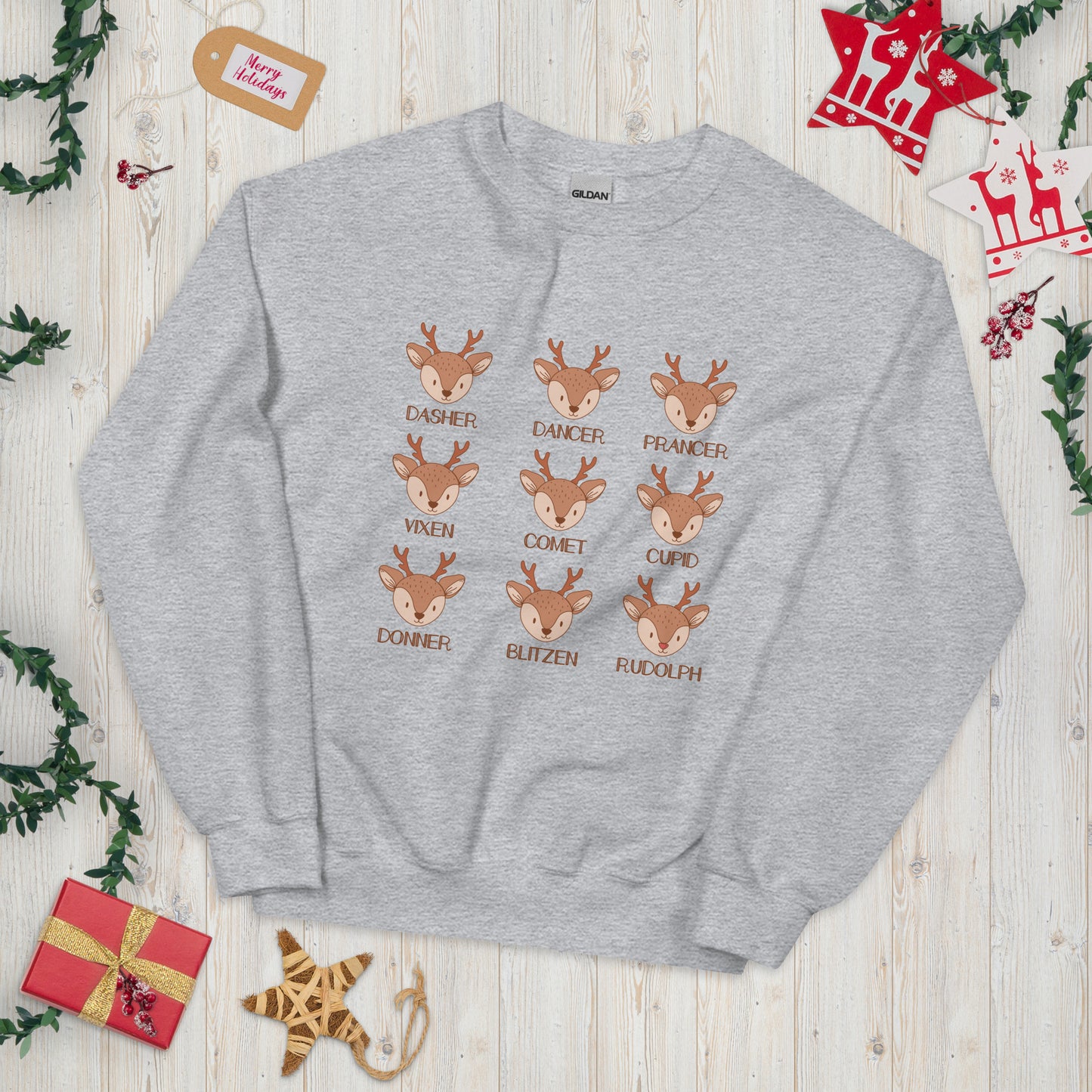 Reindeer Retro Christmas Unisex Sweatshirt