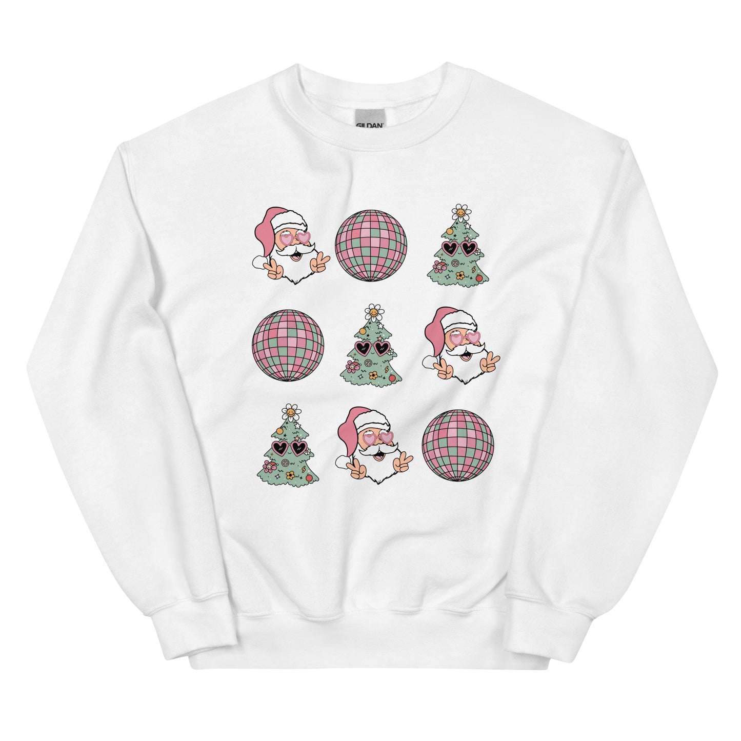 Pink Retro Disco Santa Unisex Sweatshirt