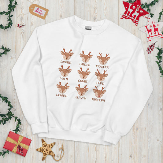 Reindeer Retro Christmas Unisex Sweatshirt