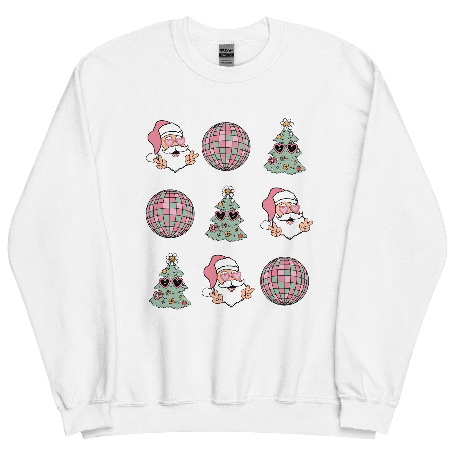 Retro Disco Santa Pattern Unisex Sweatshirt