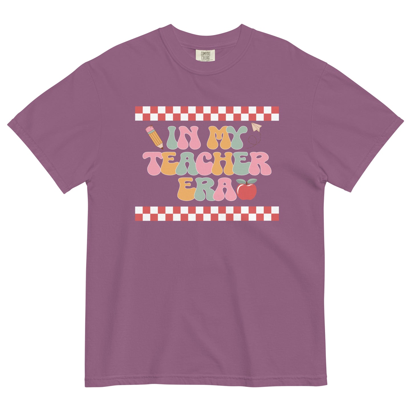 In My Teacher Era Checker Unisex garment-dyed heavyweight t-shirt