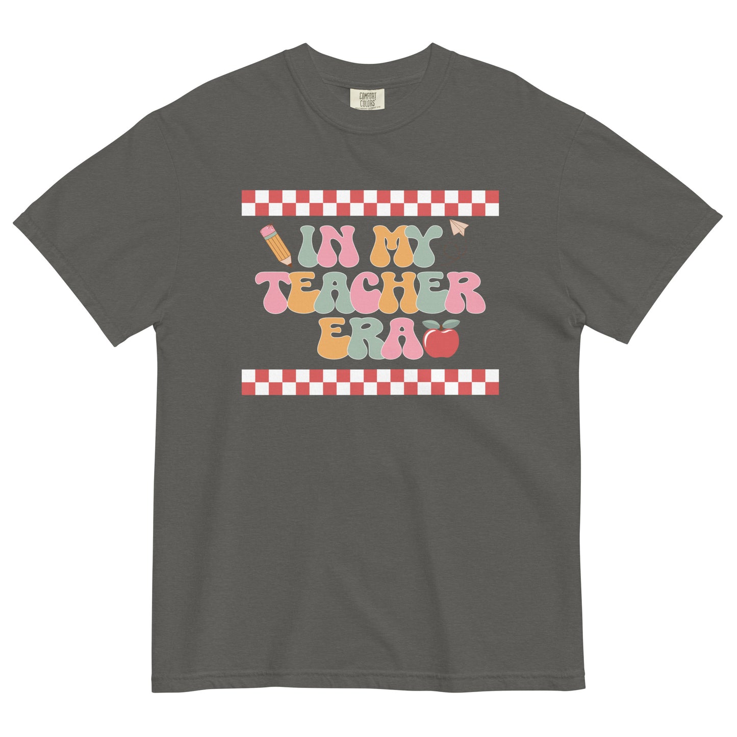 In My Teacher Era Checker Unisex garment-dyed heavyweight t-shirt