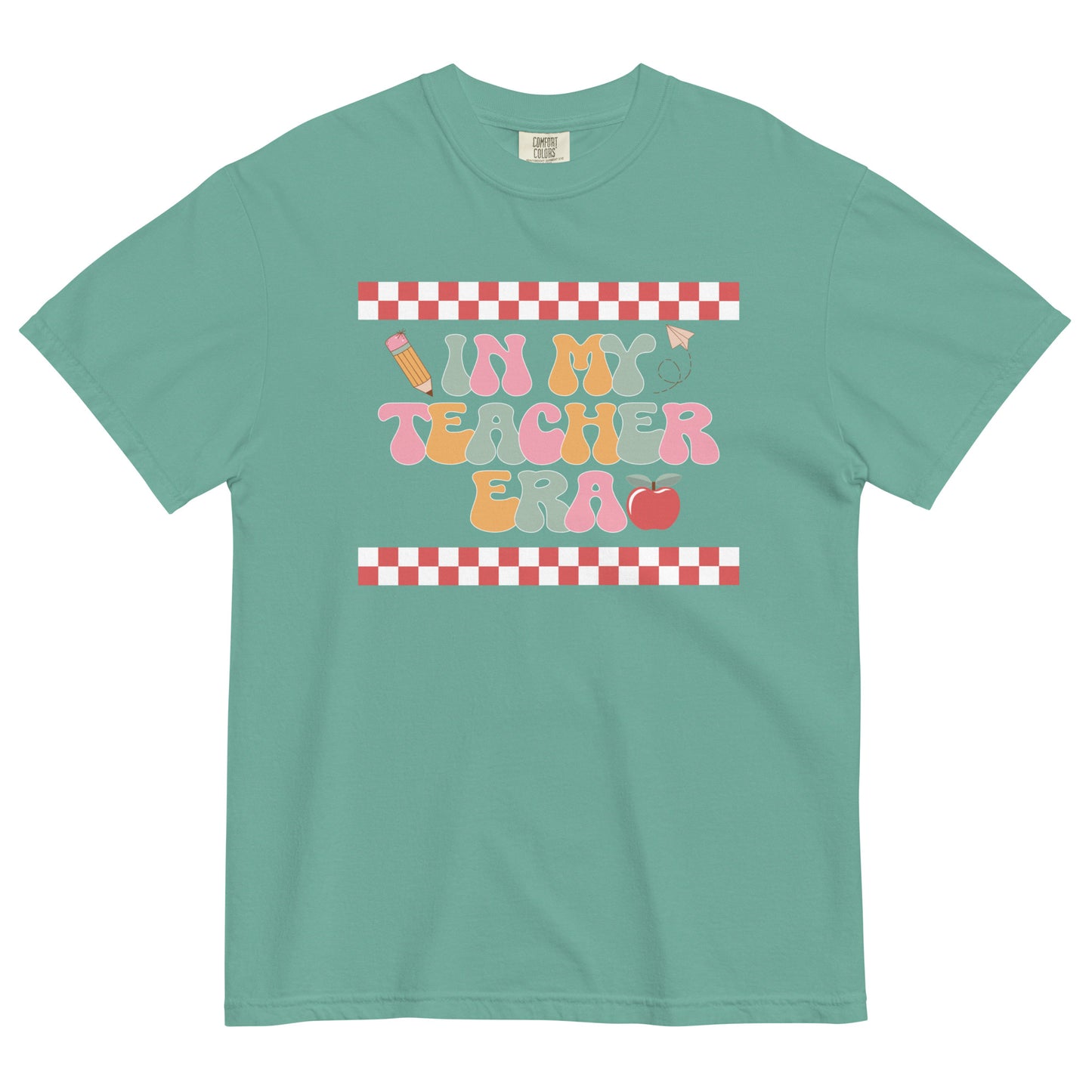 In My Teacher Era Checker Unisex garment-dyed heavyweight t-shirt