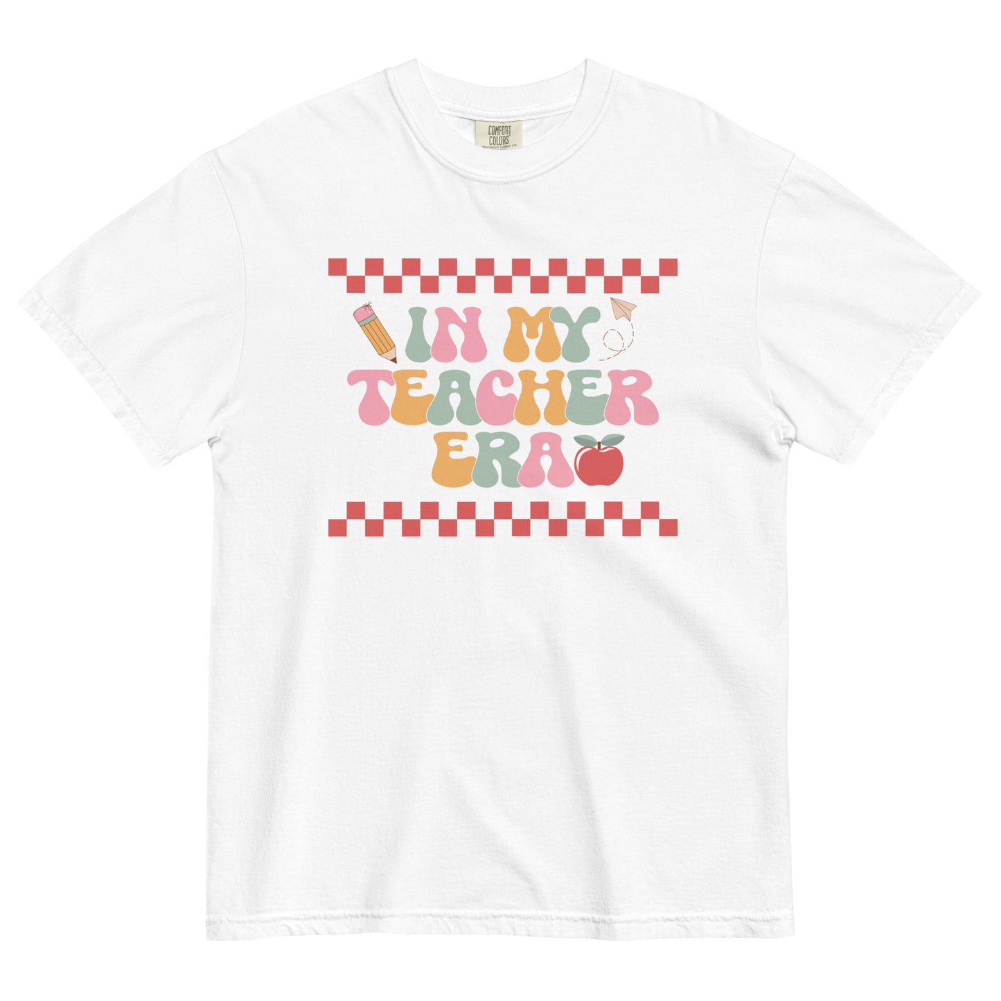 In My Teacher Era Checker Unisex garment-dyed heavyweight t-shirt