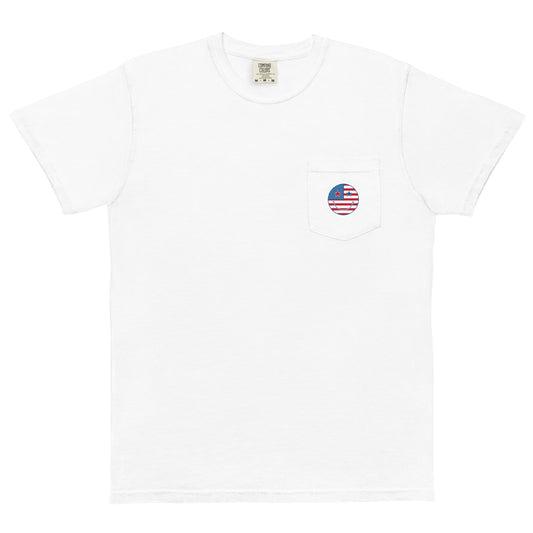 Land of the Free Unisex garment-dyed pocket t-shirt