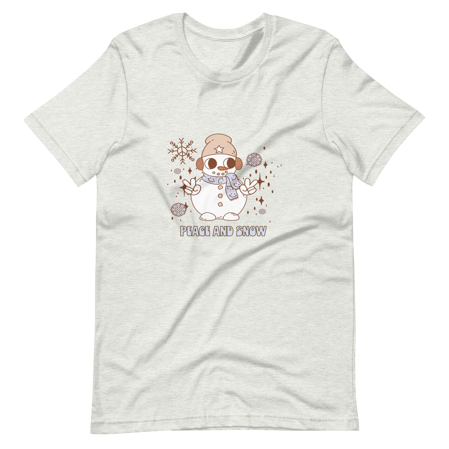 Retro Christmas Peace and Snow Snowman - Unisex t-shirt