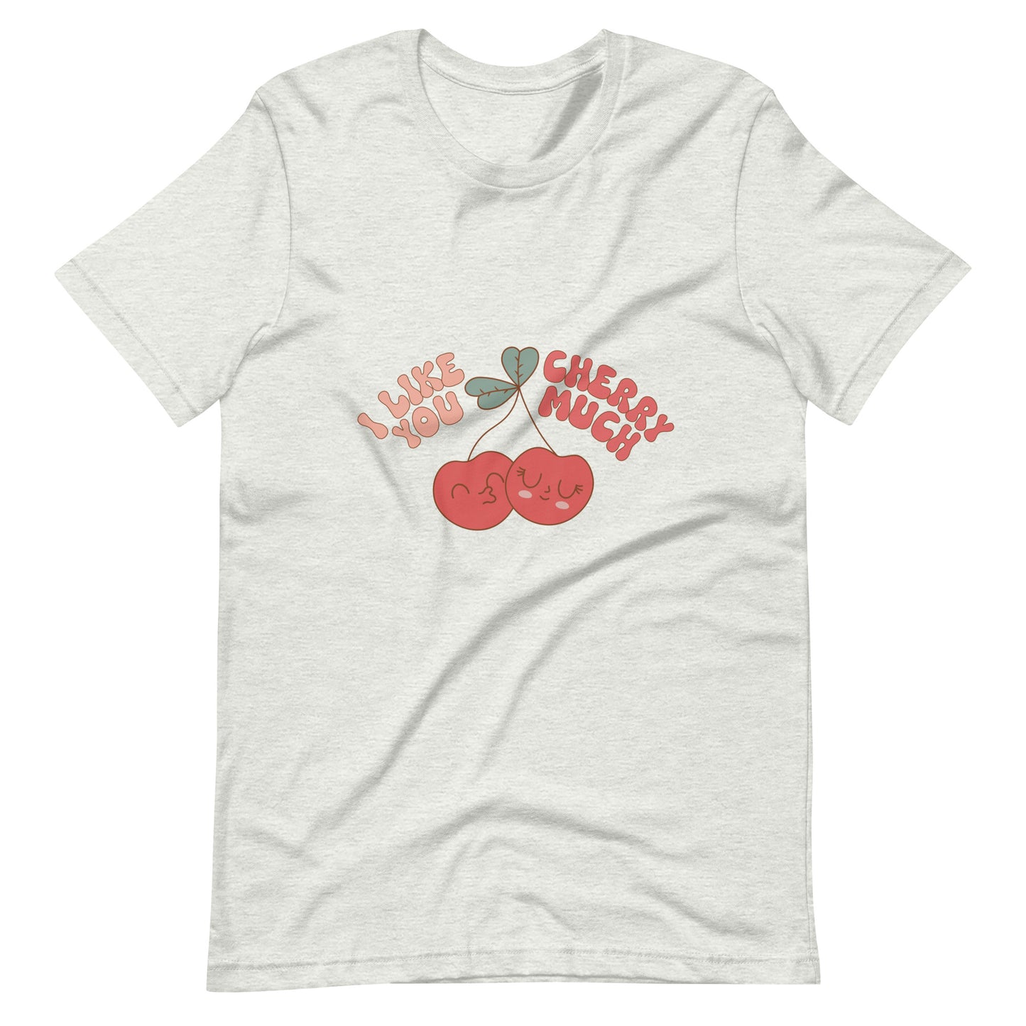 I Like You Cherry Much Retro Cherries Groovy Valentine Unisex t-shirt