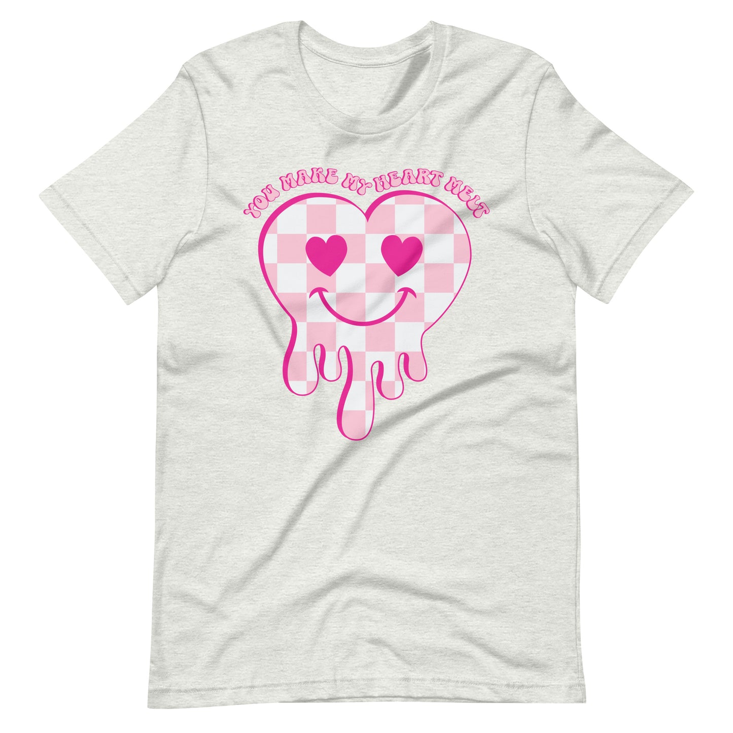 You Make My Heart Melt Checkered Heart Melting Valentine Unisex t-shirt