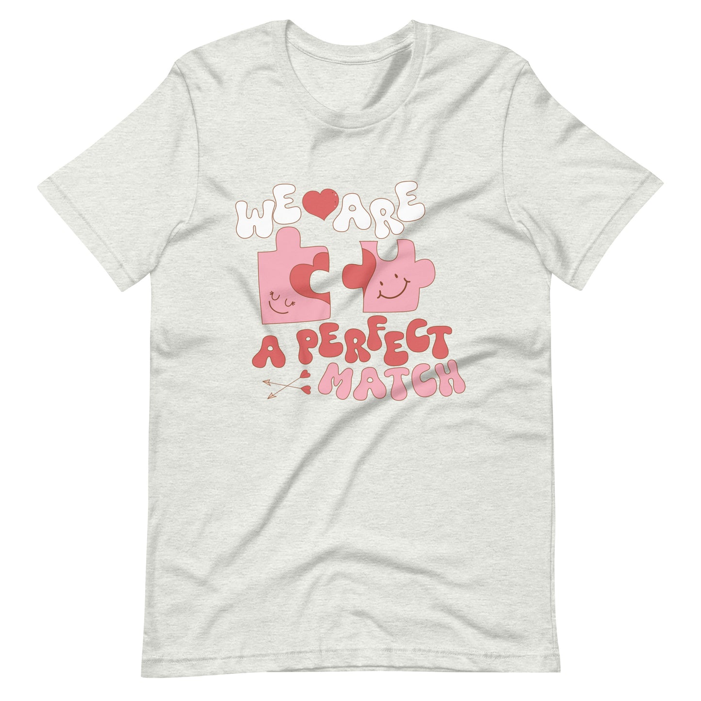 We Are A Perfect Match Retro Puzzle Cute Valentine Unisex t-shirt