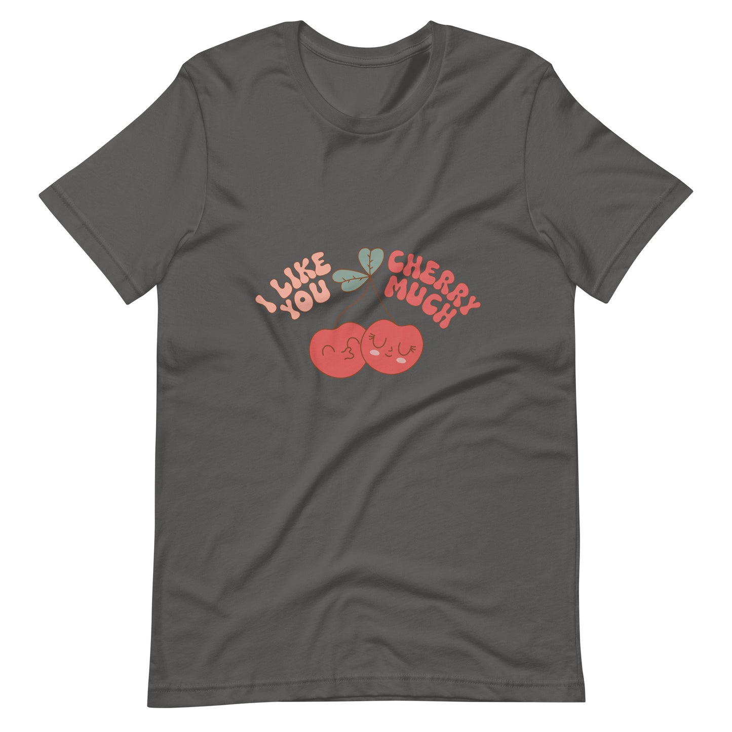 I Like You Cherry Much Retro Cherries Groovy Valentine Unisex t-shirt