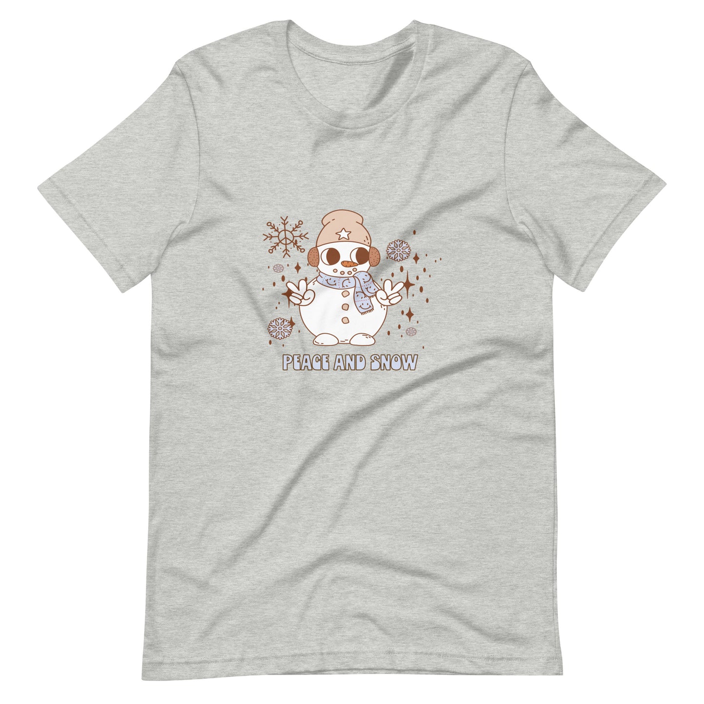 Retro Christmas Peace and Snow Snowman - Unisex t-shirt