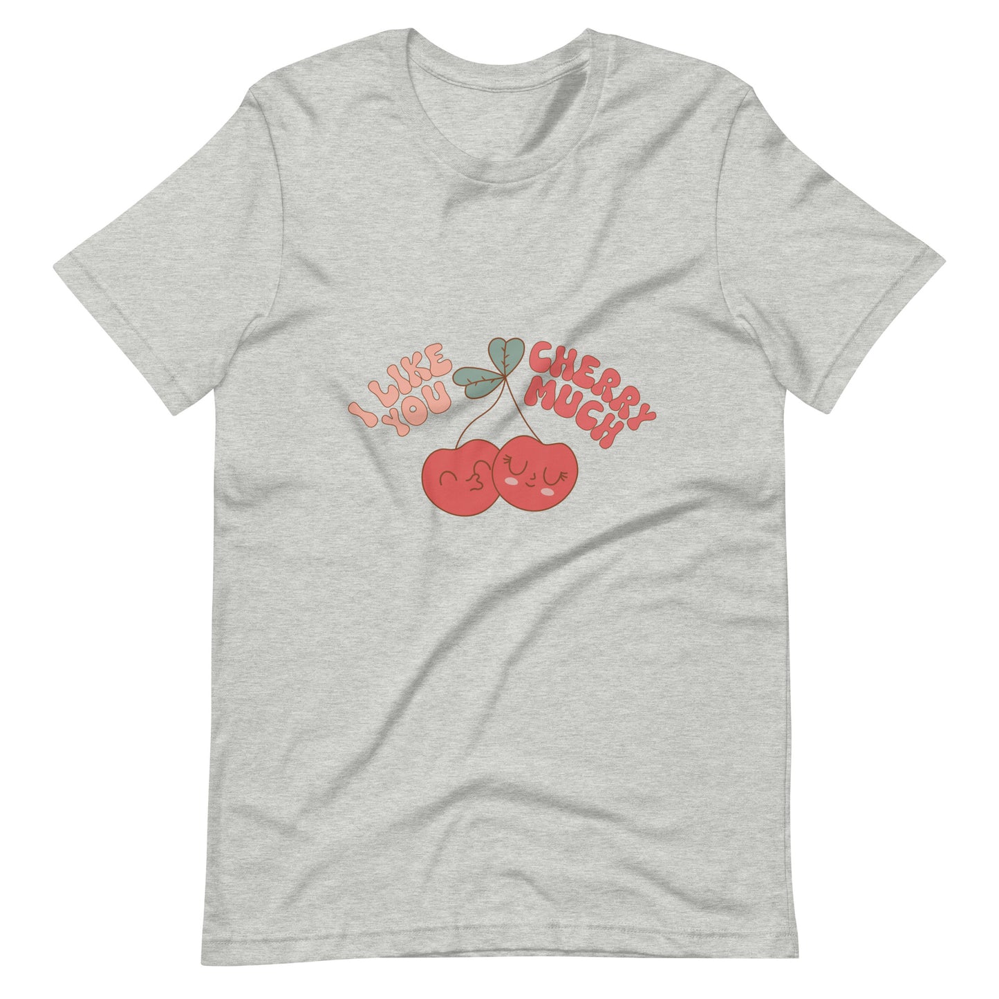 I Like You Cherry Much Retro Cherries Groovy Valentine Unisex t-shirt