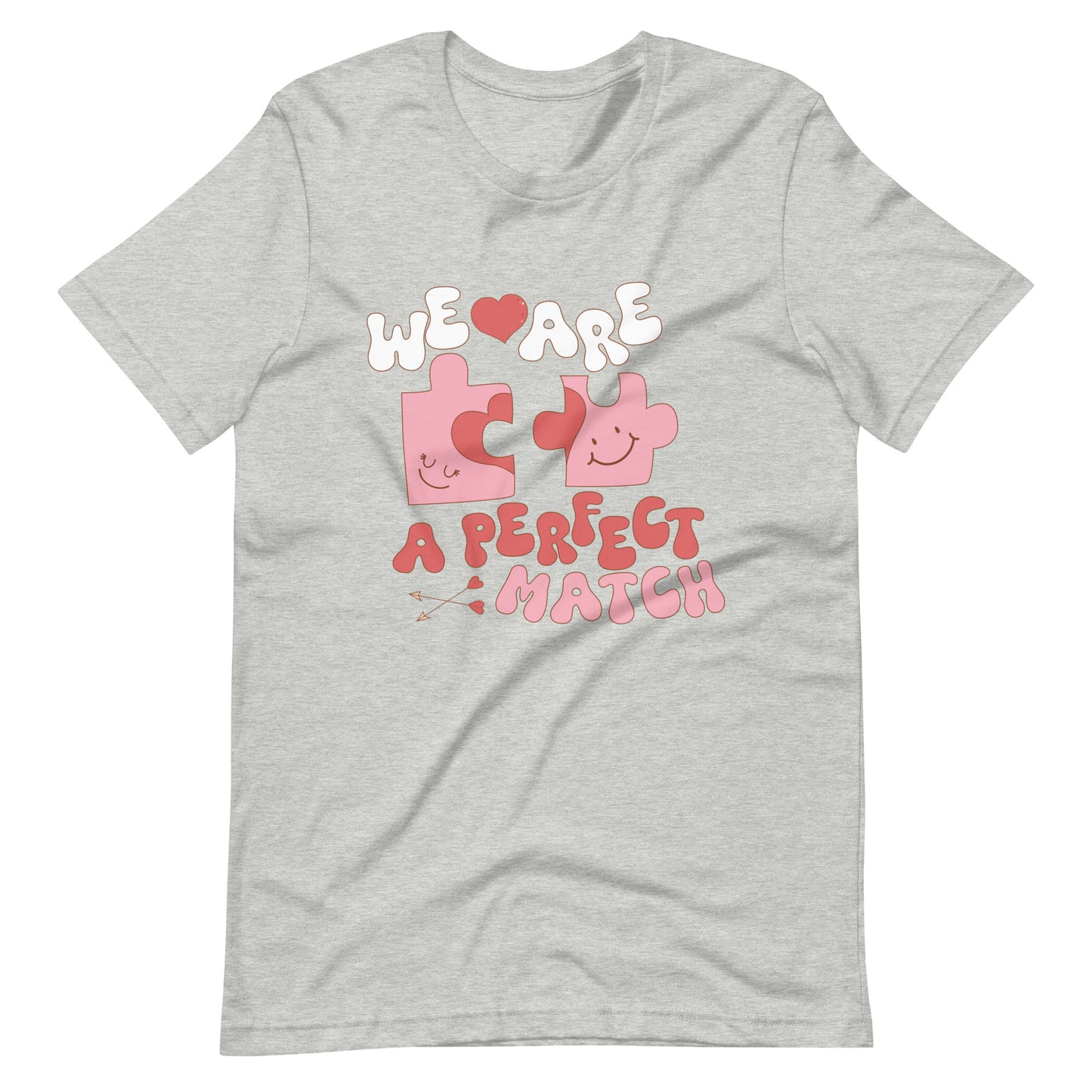 We Are A Perfect Match Retro Puzzle Cute Valentine Unisex t-shirt