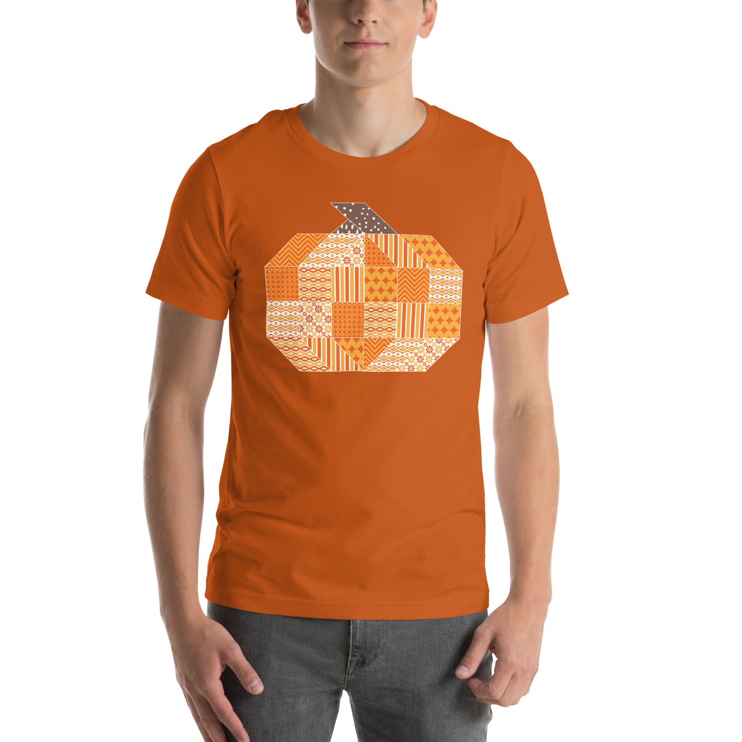 Quilt Block Pumpkin Unisex t-shirt