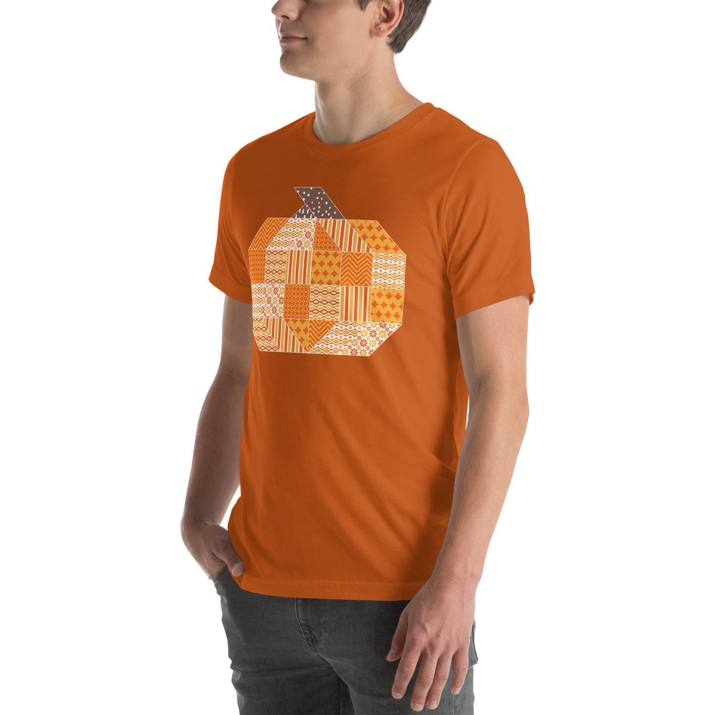 Quilt Block Pumpkin Unisex t-shirt