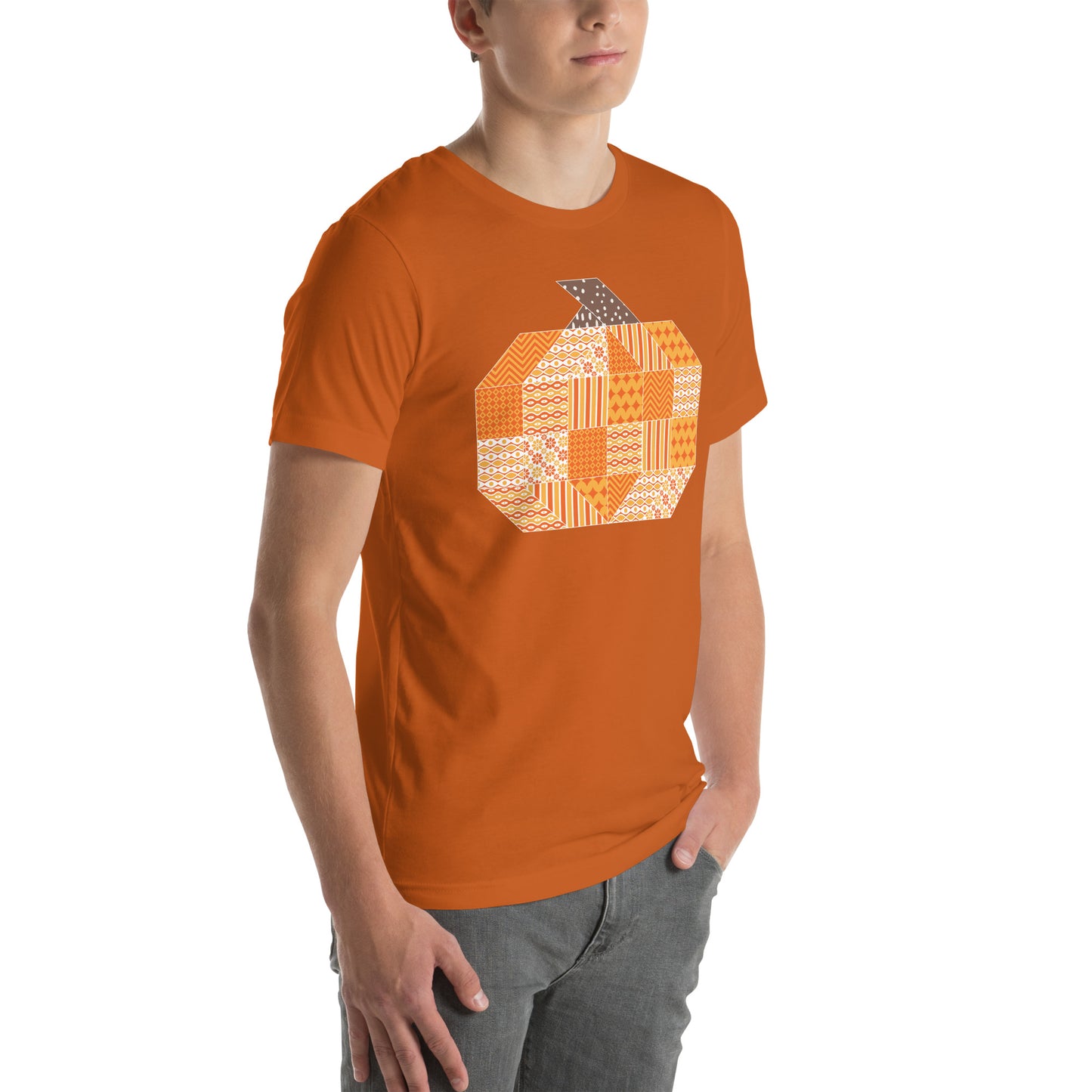 Quilt Block Pumpkin Unisex t-shirt