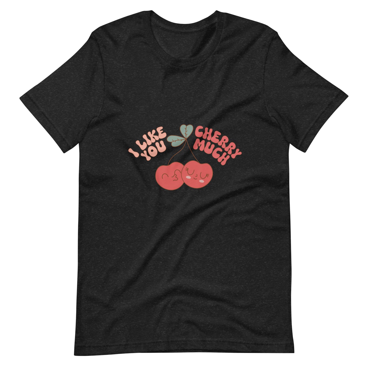 I Like You Cherry Much Retro Cherries Groovy Valentine Unisex t-shirt