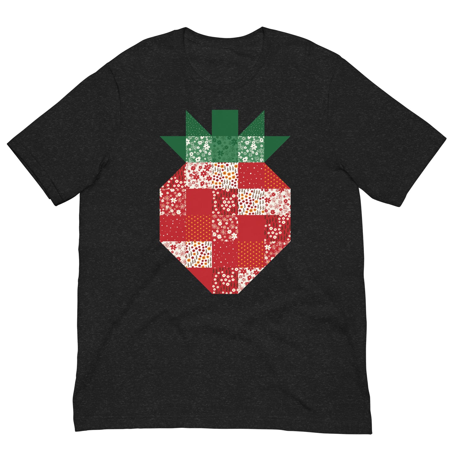 Strawberry Quilt Block Floral Pattern Unisex t-shirt