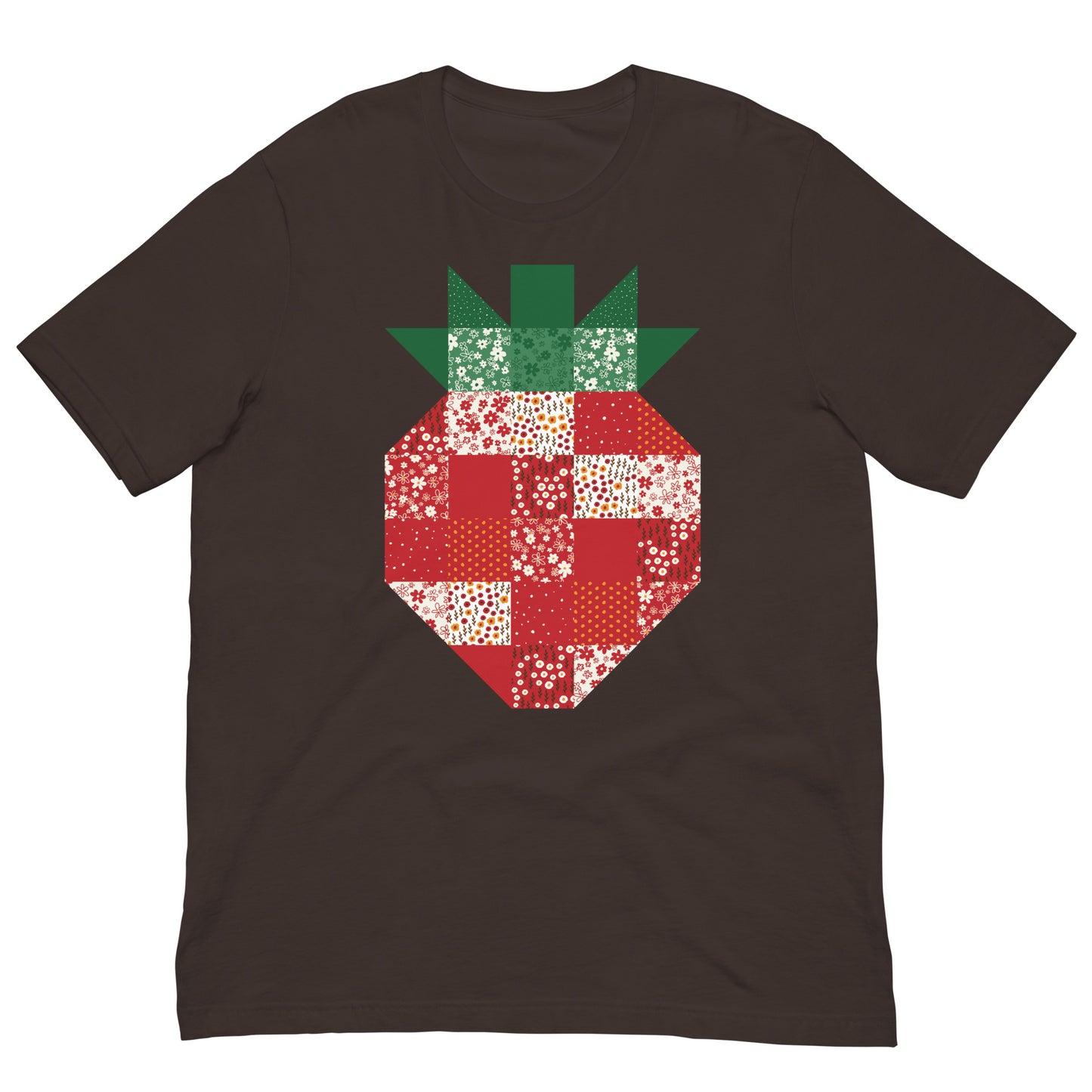 Strawberry Quilt Block Floral Pattern Unisex t-shirt